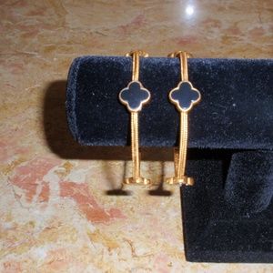 Julie Vos Gold and Black Clover Bracelets